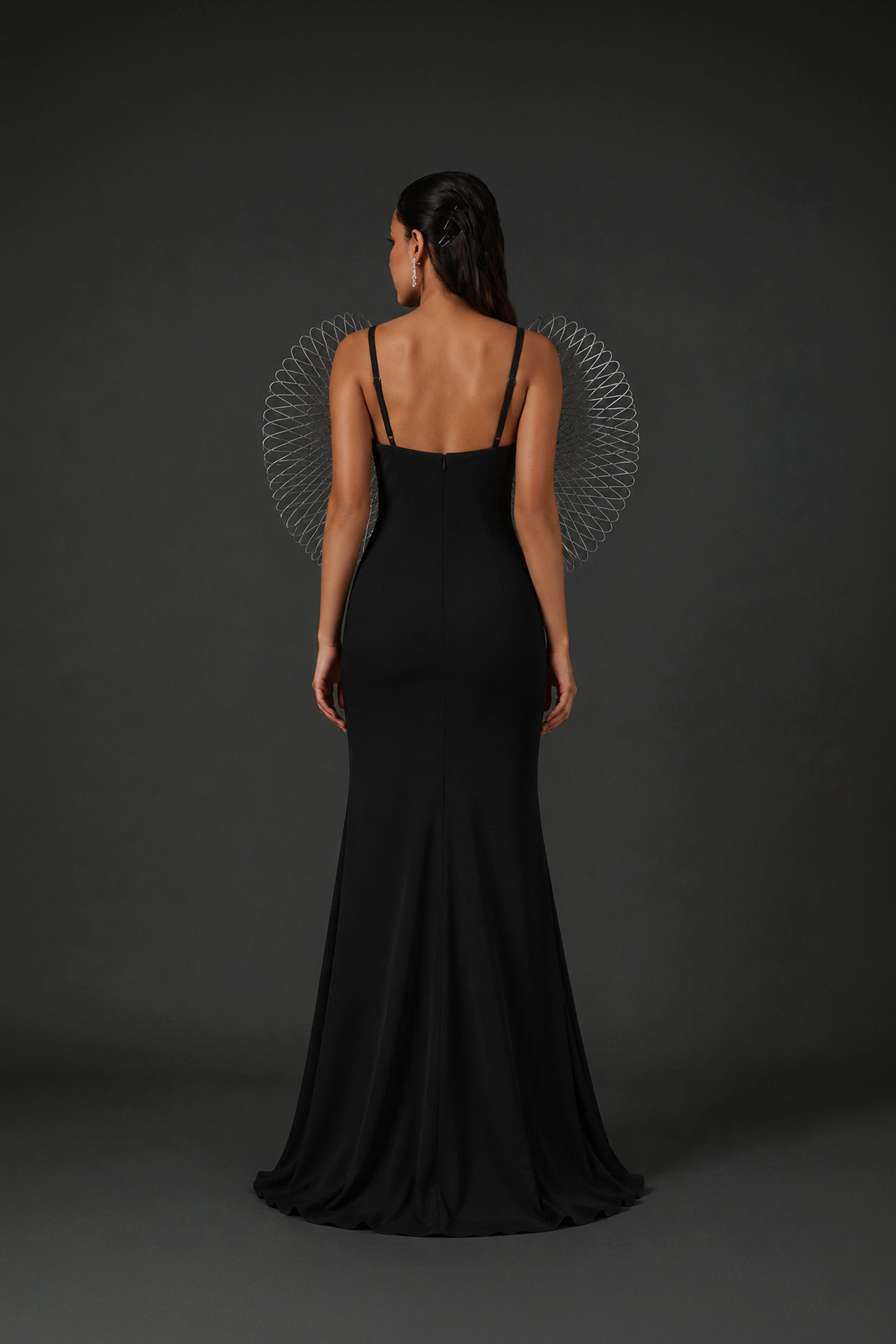 Stretch Crepe Ruffled Dress