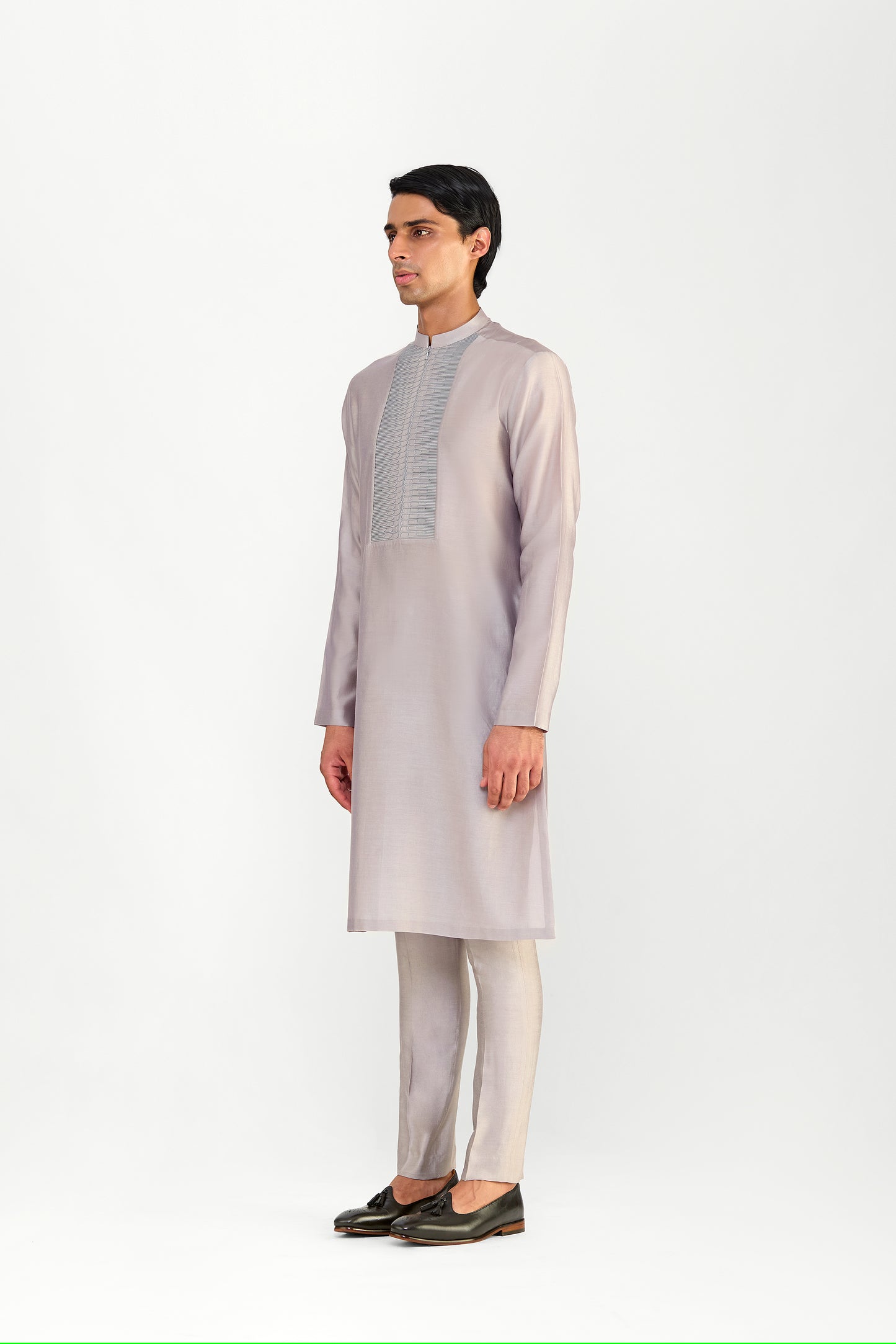 Corded Chanderi Silk Kurta Set