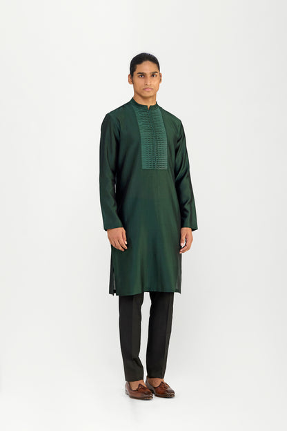 Corded Chanderi Silk Kurta Set
