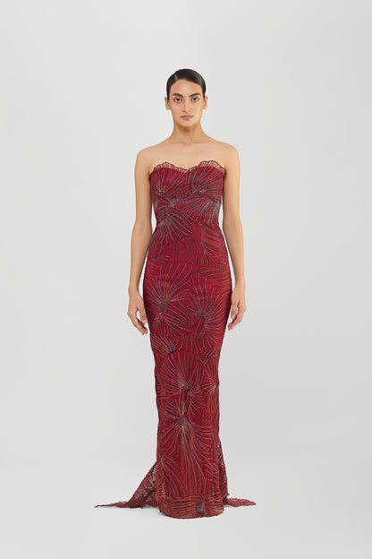 Corded Coral Gown