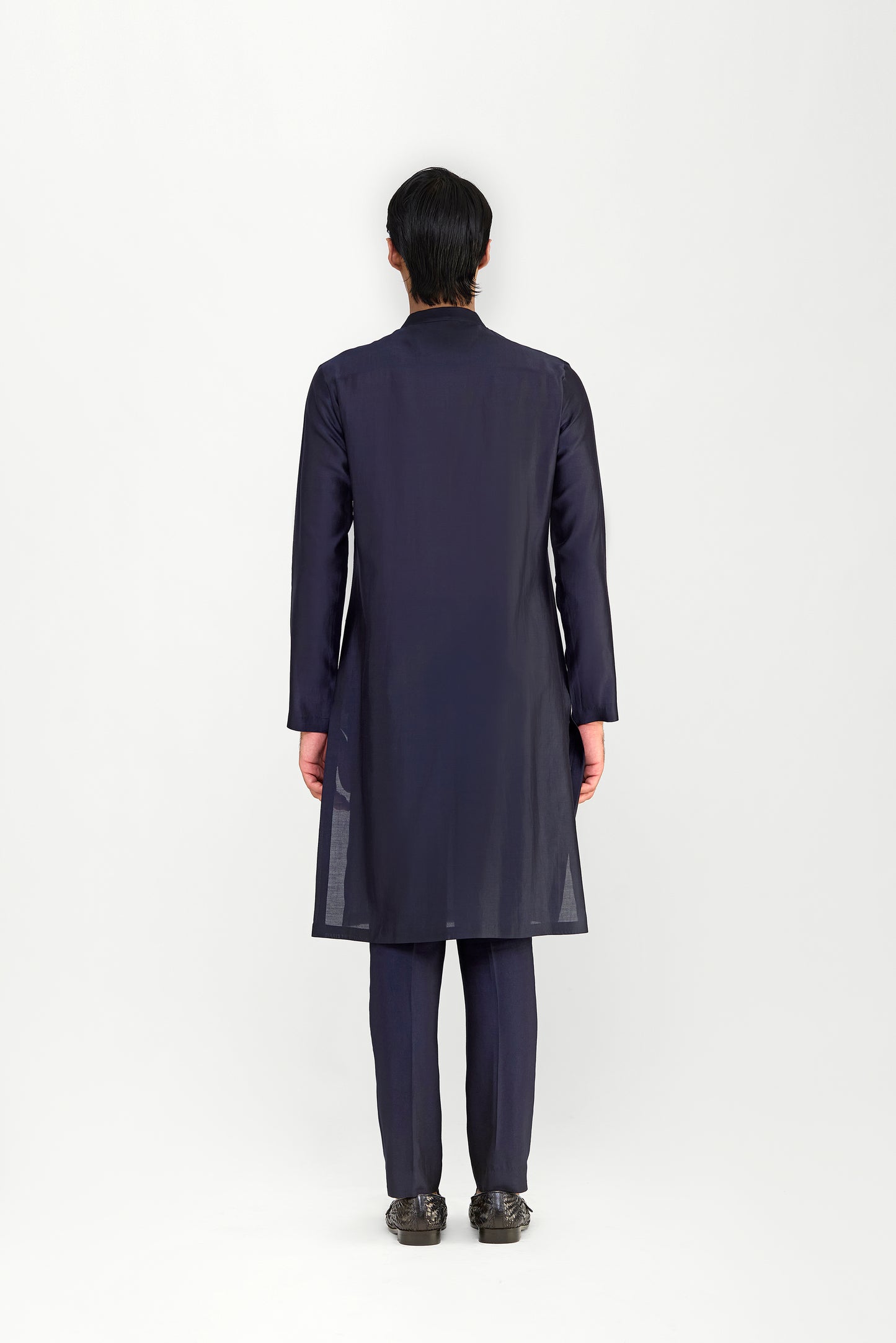 Metallic Micropleated Chanderi Silk Kurta Set