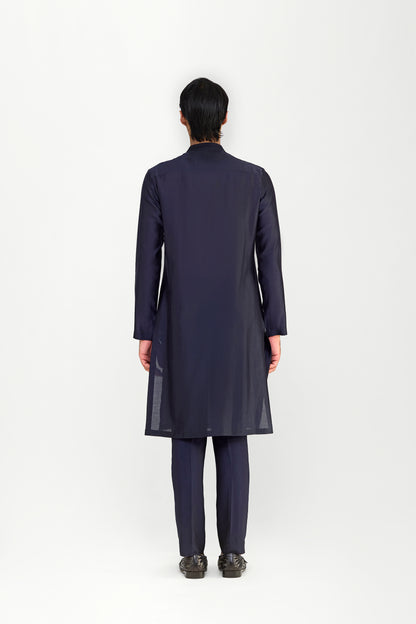 Metallic Micropleated Chanderi Silk Kurta Set