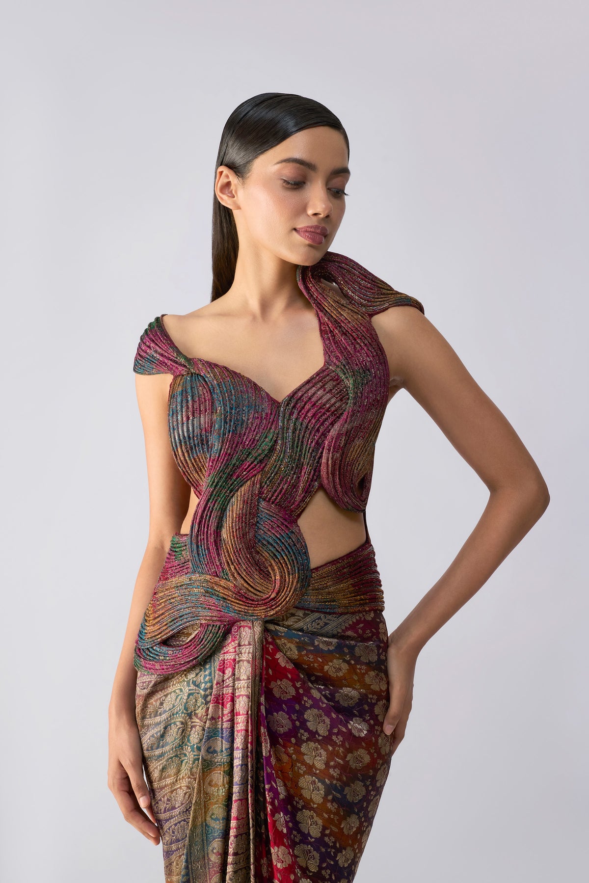 Vintage Rangkaat Navrangi Banarsi Gown