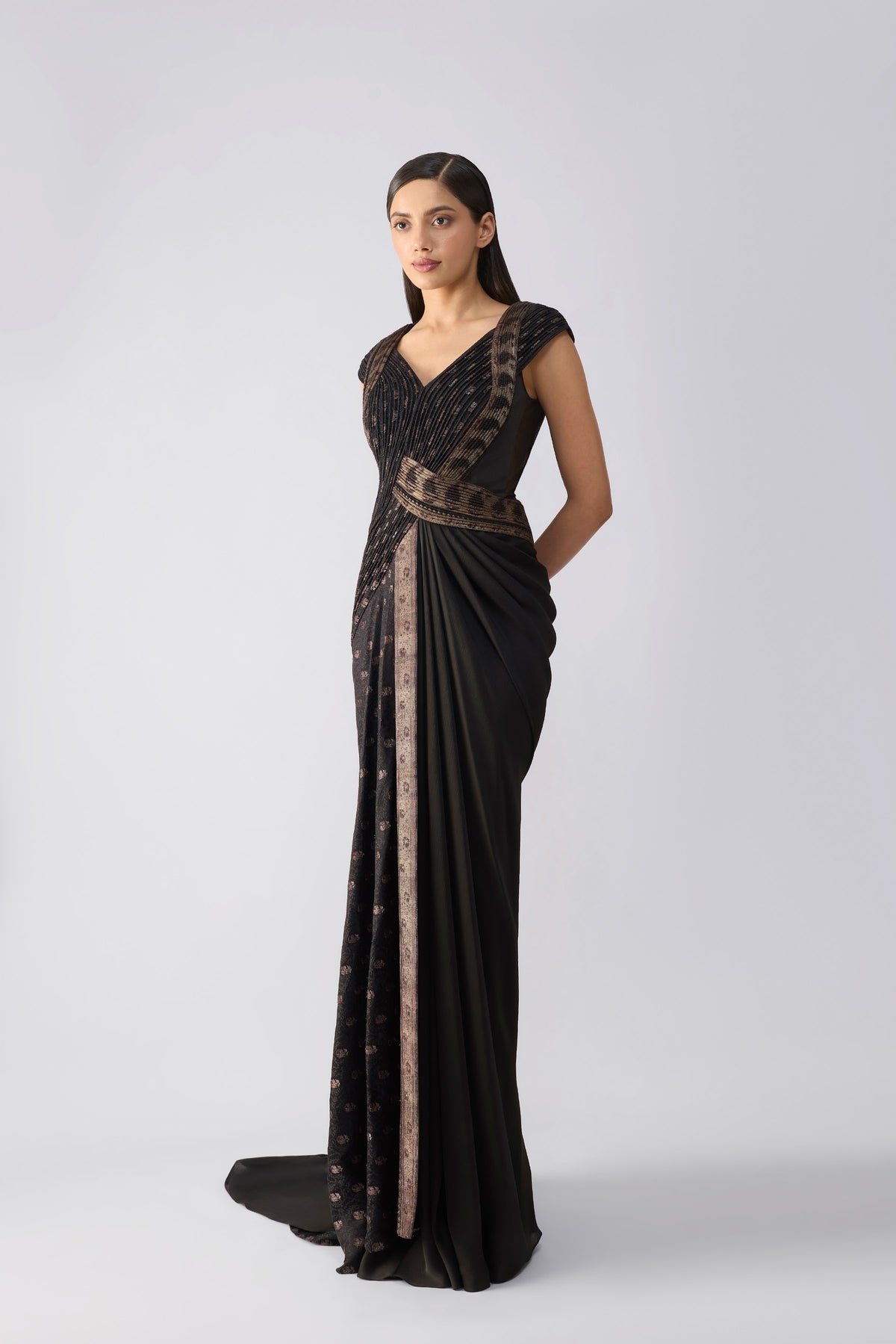 Vintage Banarsi Draped Gown