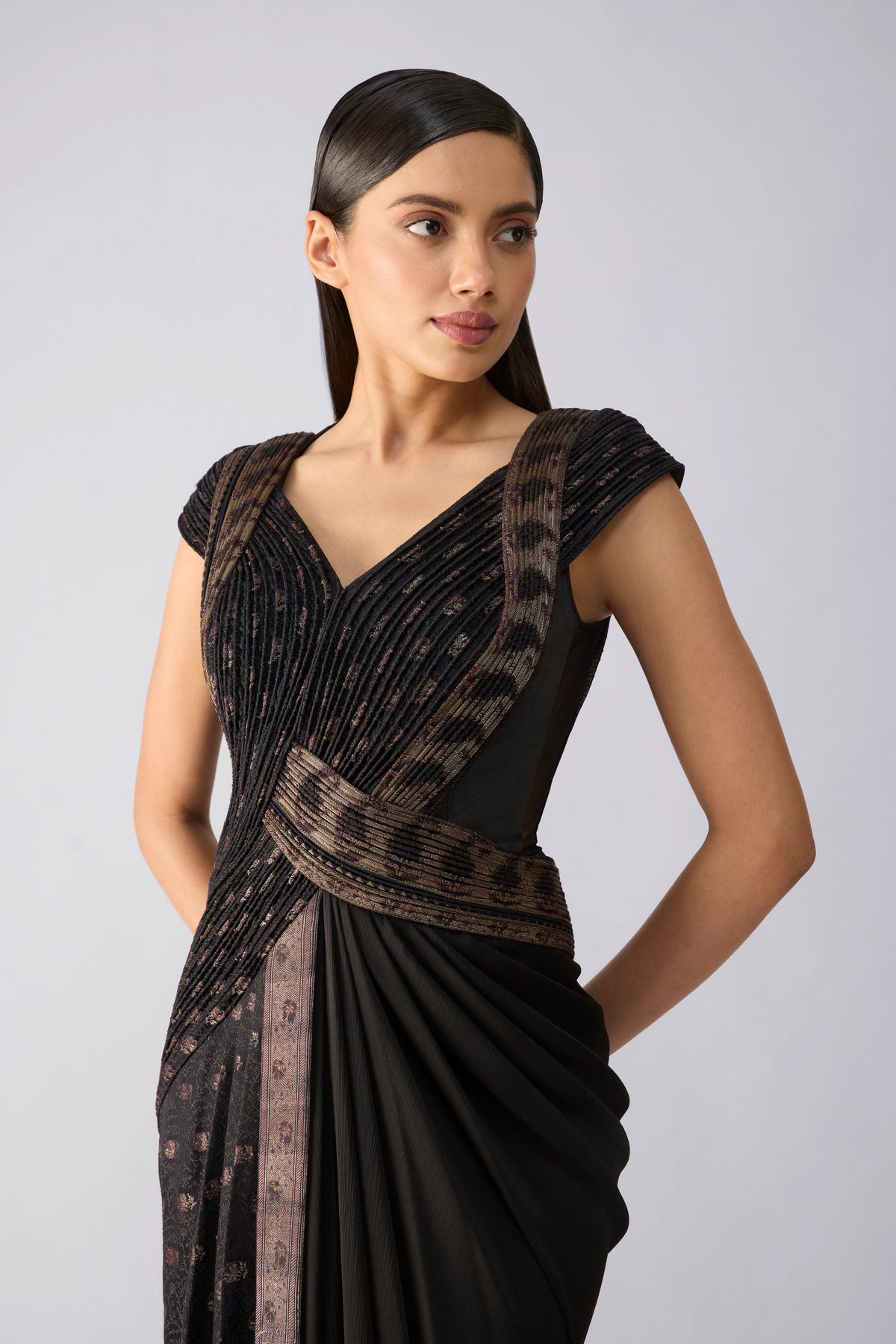 Vintage Banarsi Draped Gown