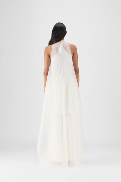 PLEATED HALTER DRESS