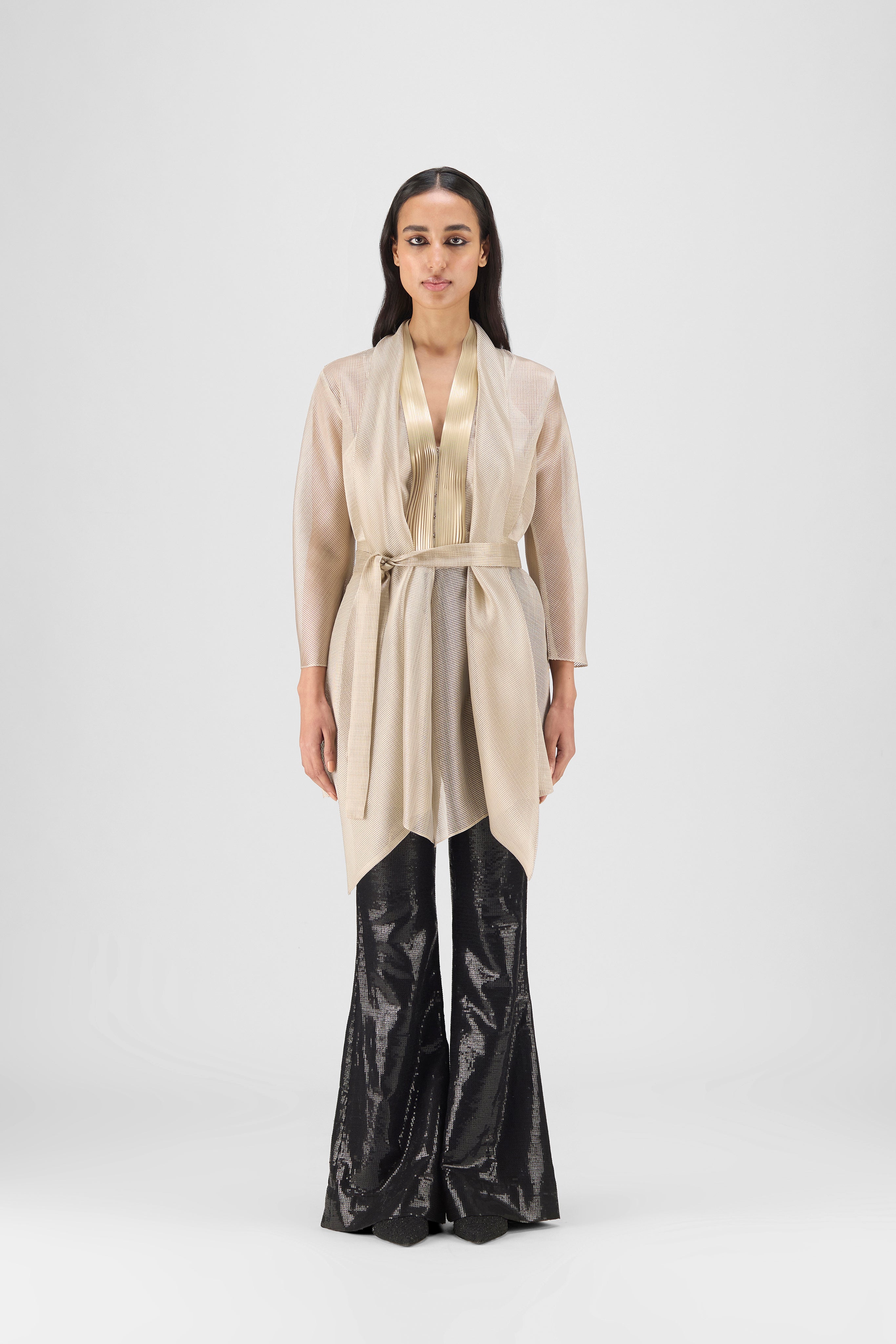 Metallic Draped Shirt