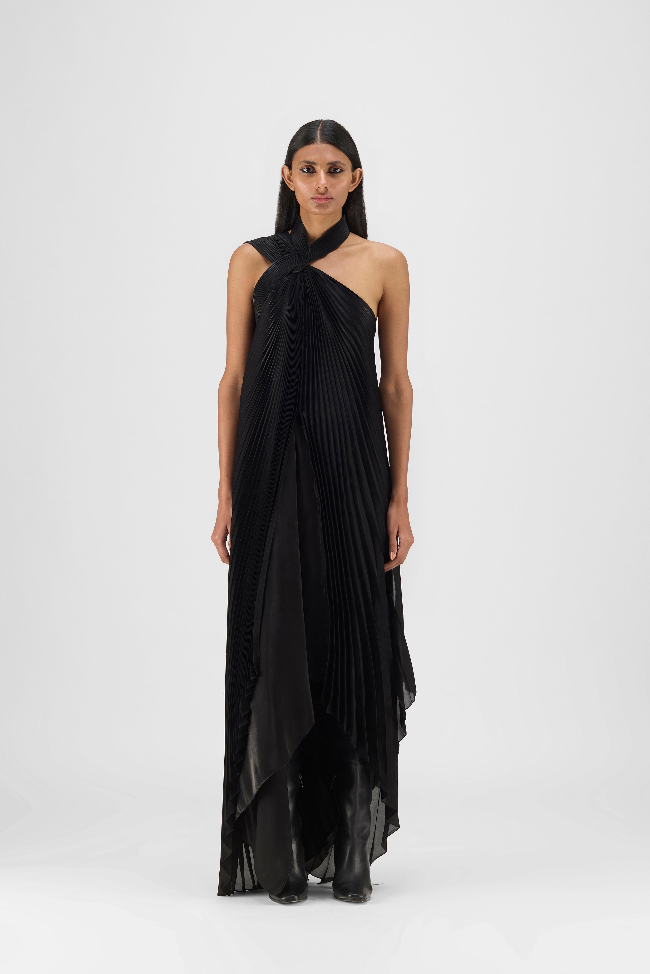 Pleated Fluid Dress