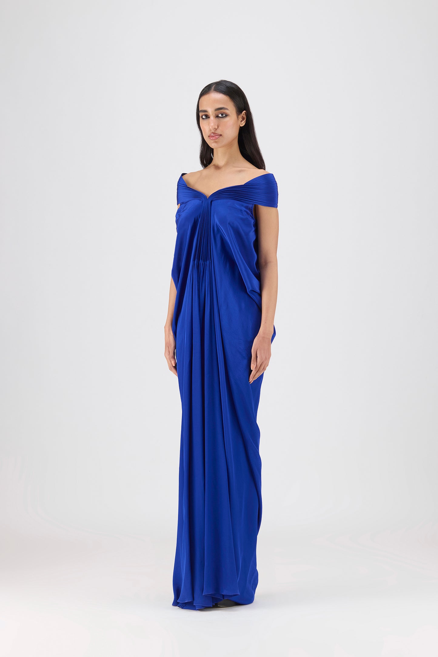 Pleated Cowl Dress