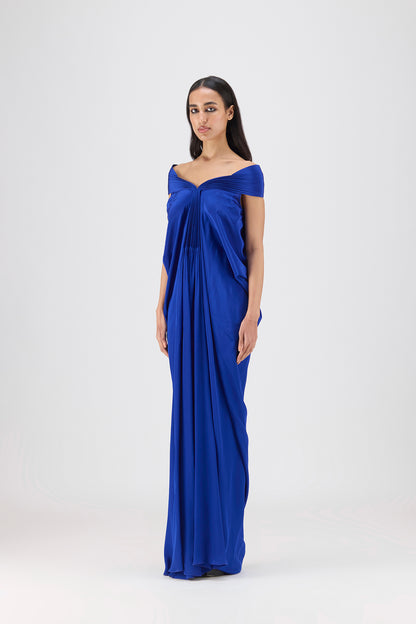Pleated Cowl Dress