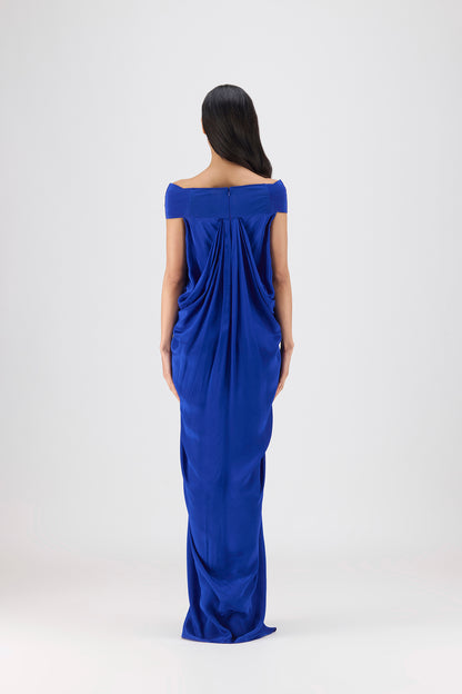 Pleated Cowl Dress