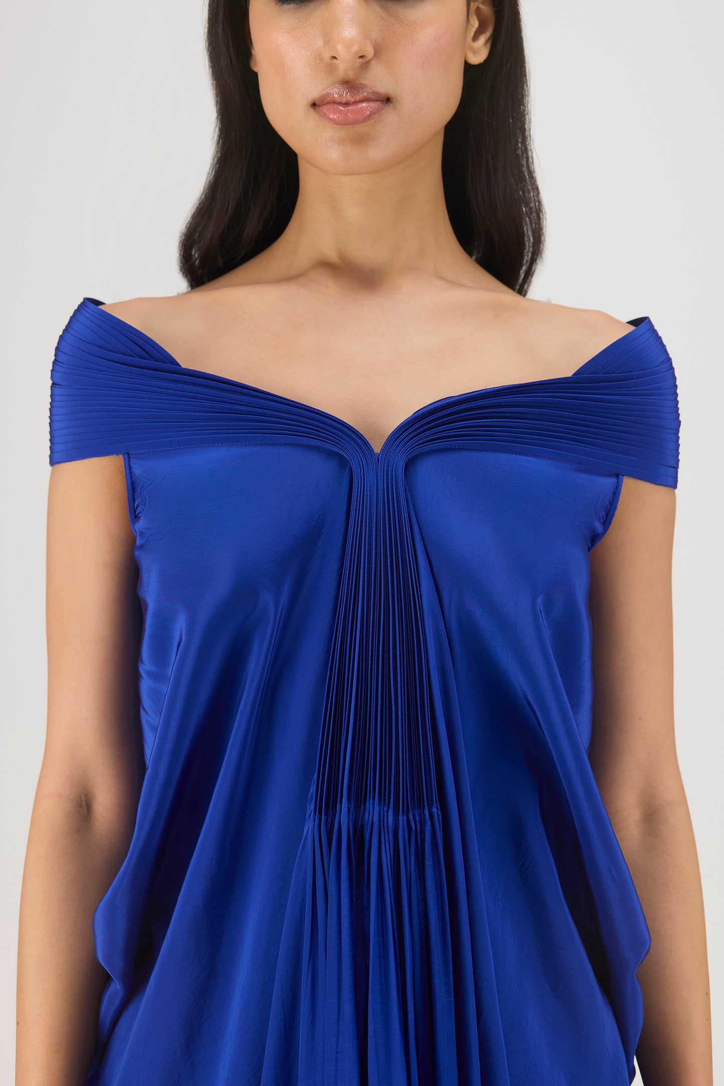 Pleated Cowl Dress