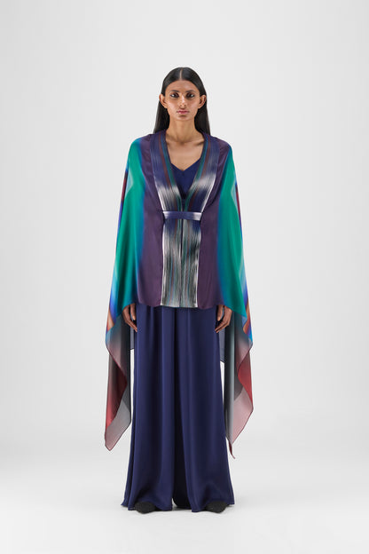 METALLIC WATERCOLOR STRUCTURED CAPE