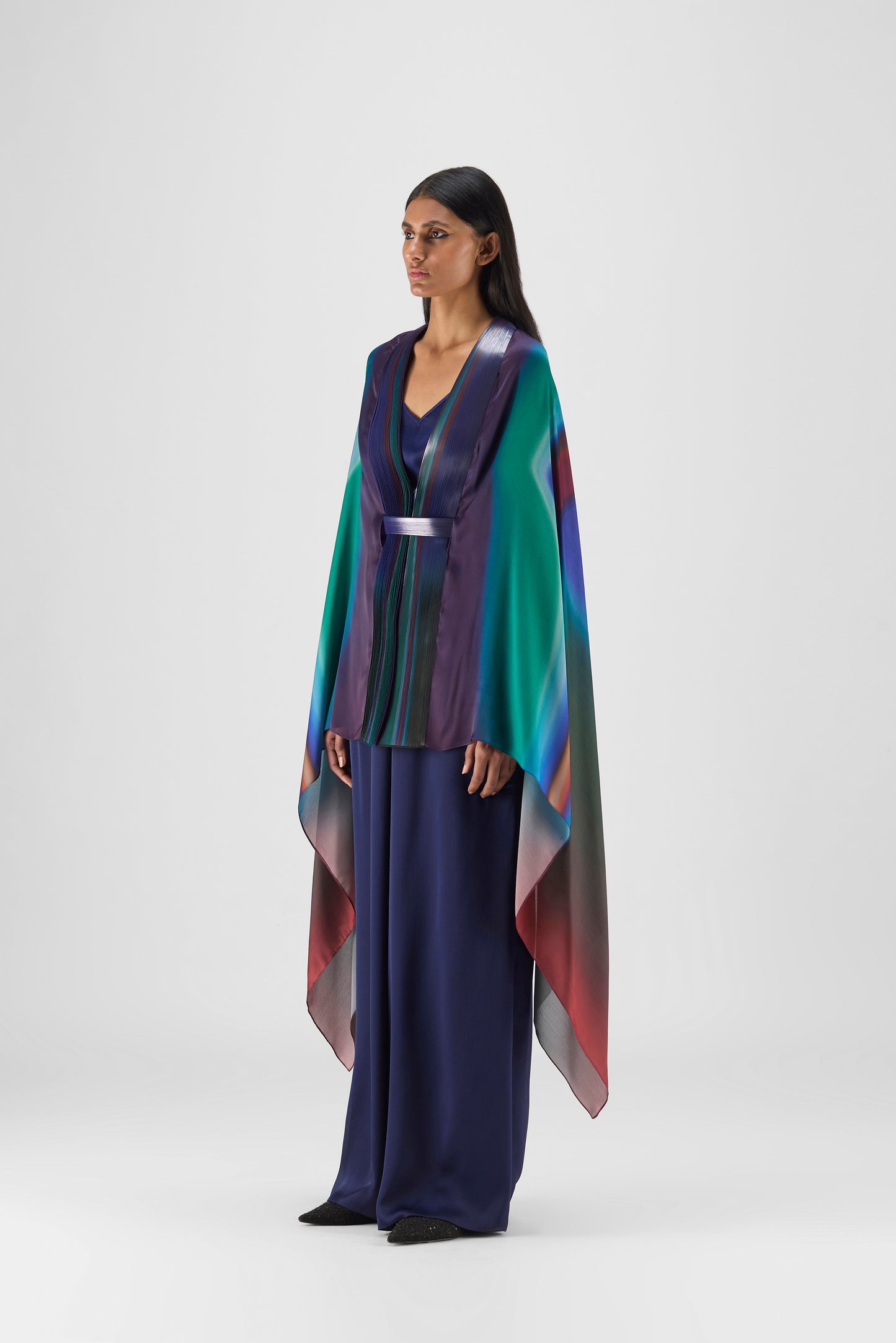 METALLIC WATERCOLOR STRUCTURED CAPE