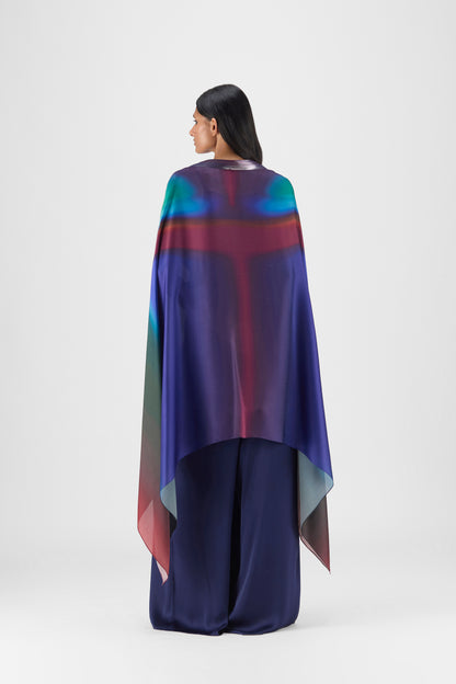 METALLIC WATERCOLOR STRUCTURED CAPE