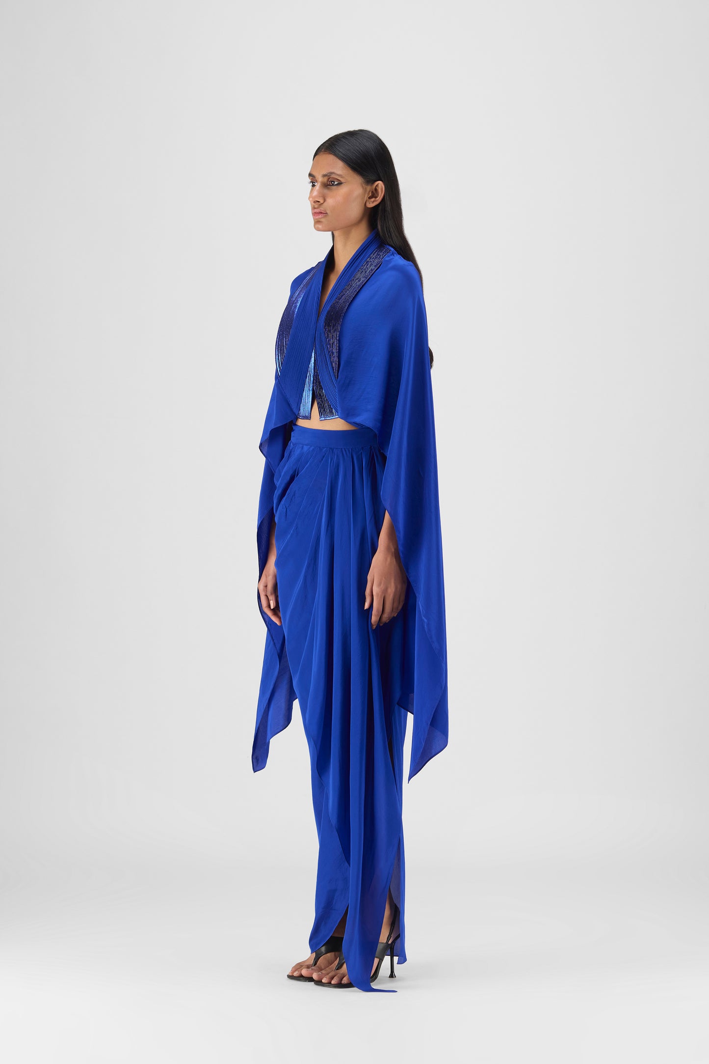 Metallic Structured Cape Set
