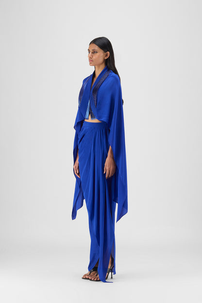 Metallic Structured Cape Set