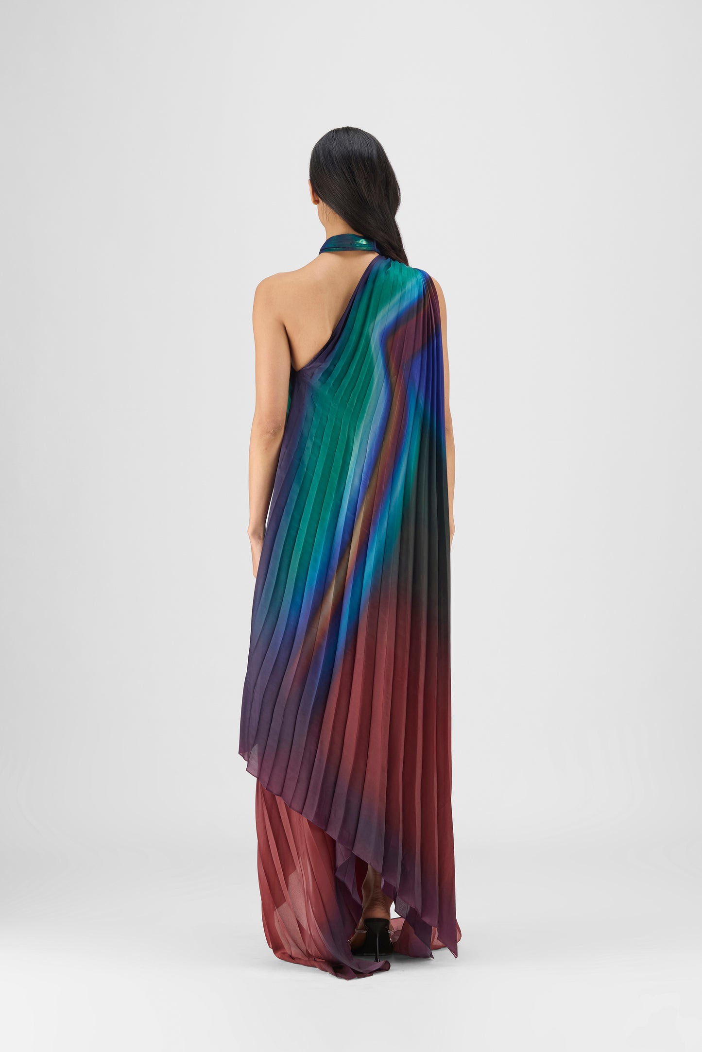 METALLIC WATERCOLOR FLUID DRESS