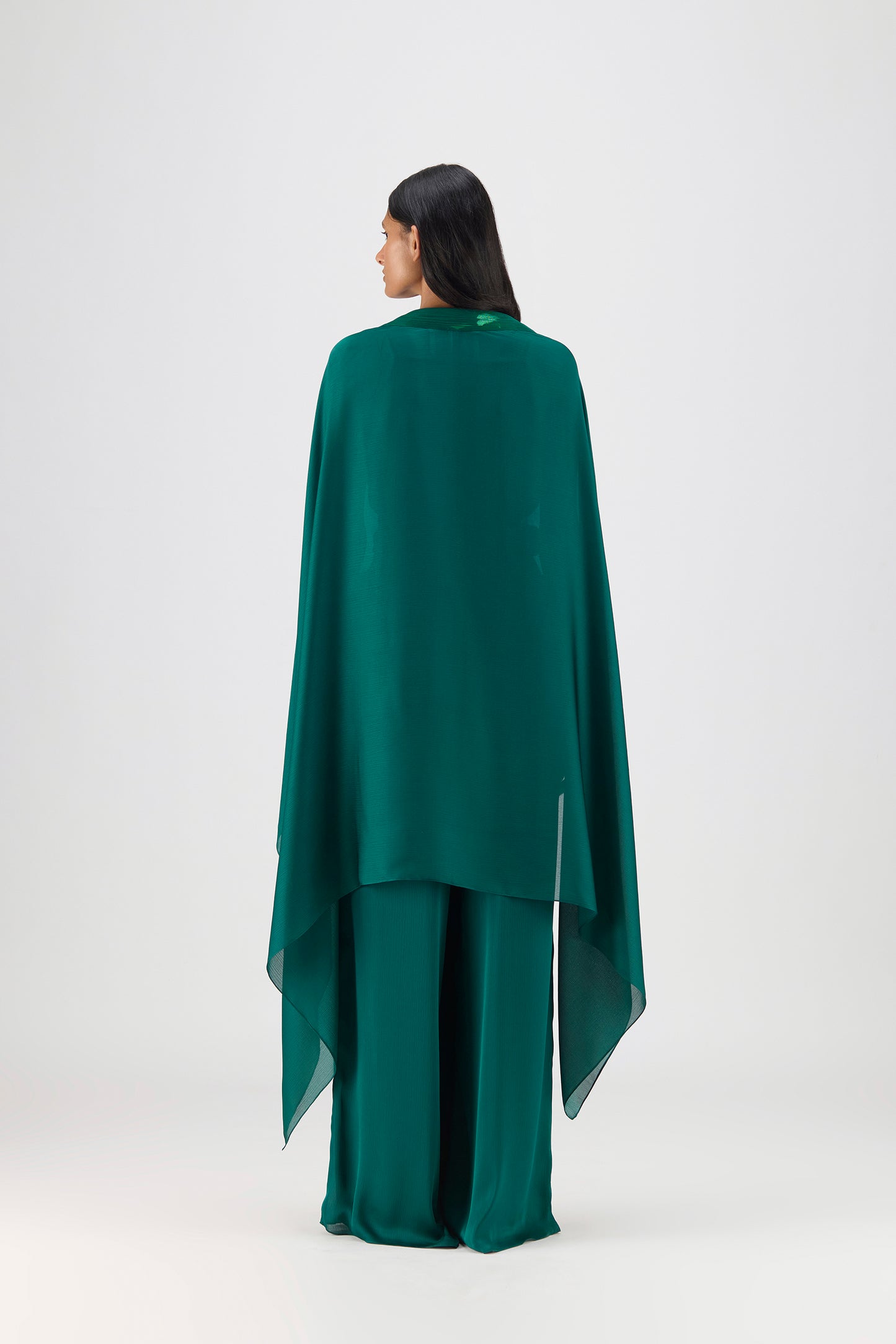 Metallic Structured Cape Set