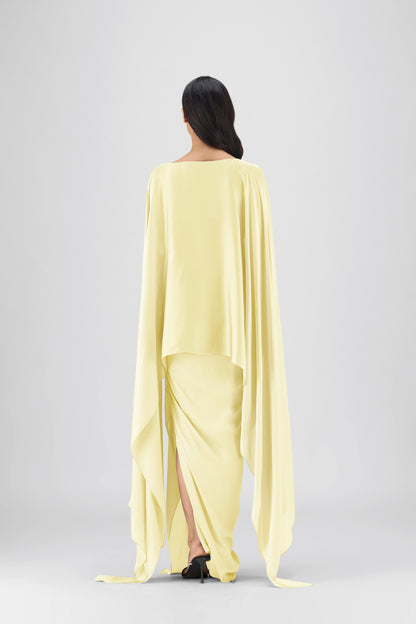 Metallic Fluid Cape And Skirt