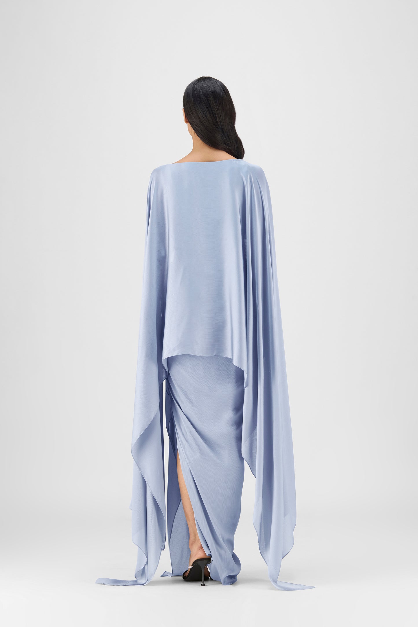 Metallic Fluid Cape And Skirt