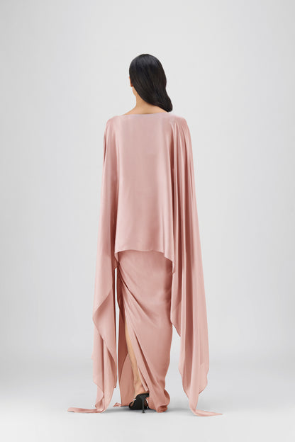 Metallic Fluid Cape And Skirt