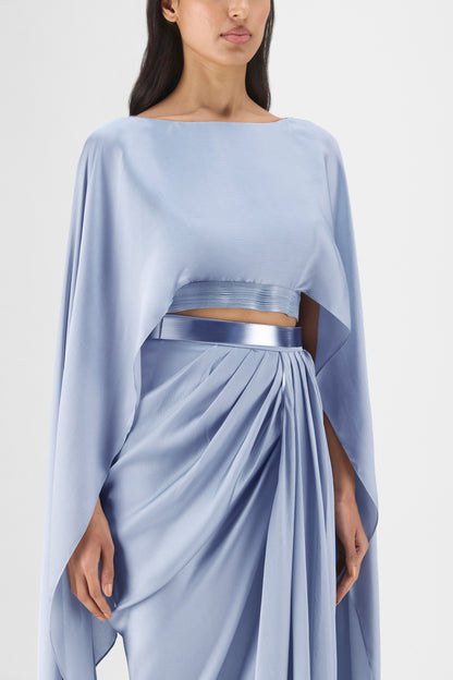 Metallic Fluid Cape And Skirt