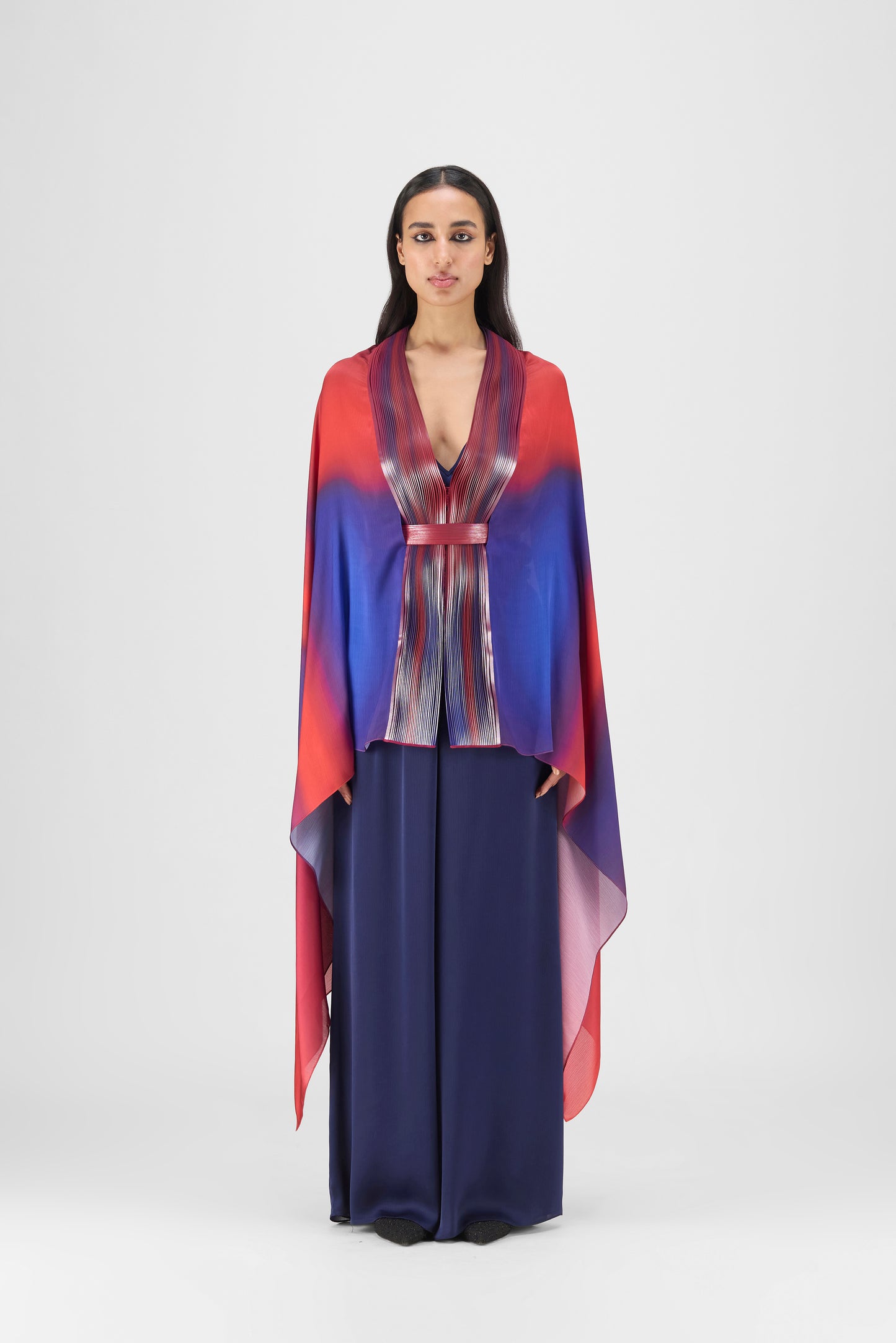 METALLIC WATERCOLOR STRUCTURED CAPE