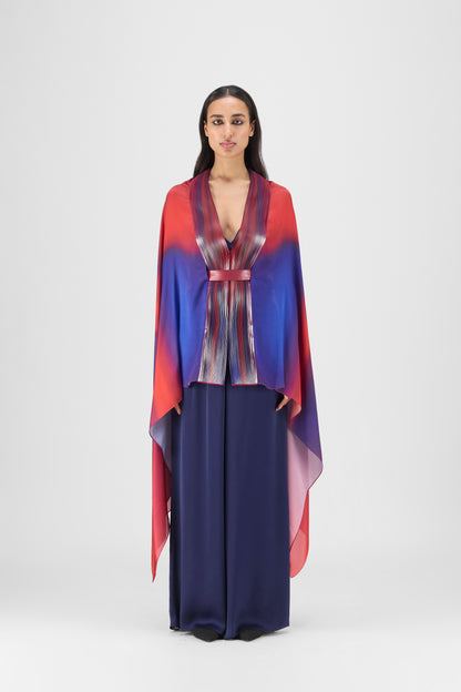 METALLIC WATERCOLOR STRUCTURED CAPE