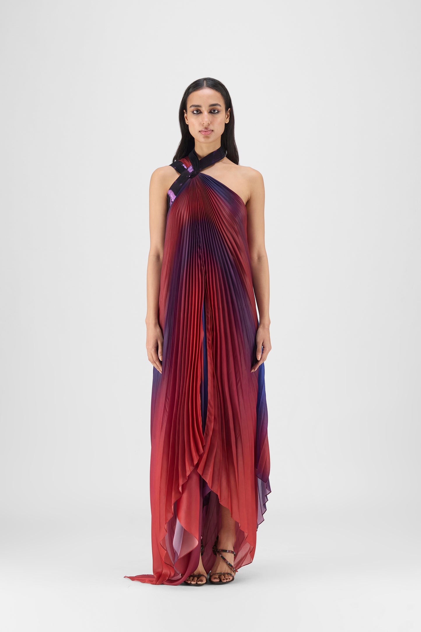 METALLIC WATERCOLOR FLUID DRESS