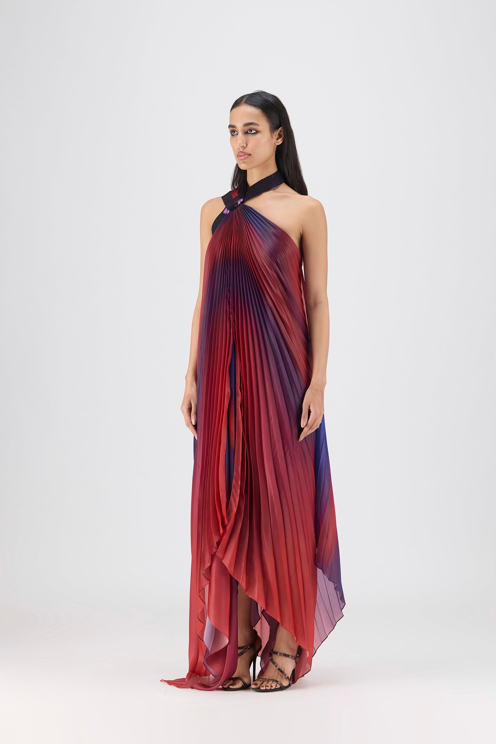 Metallic Watercolor Fluid Dress