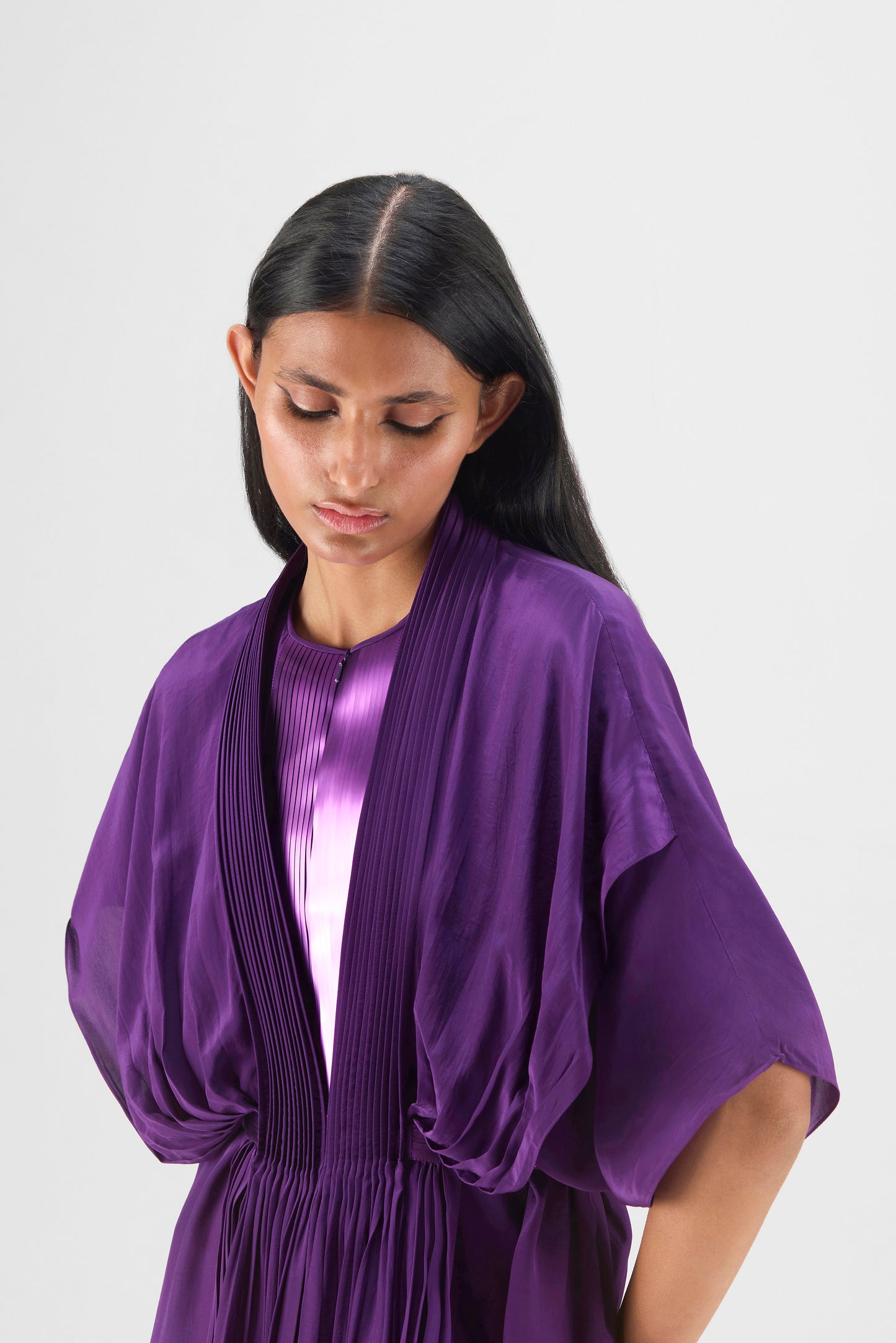 PLEATED LAYERED DRESS