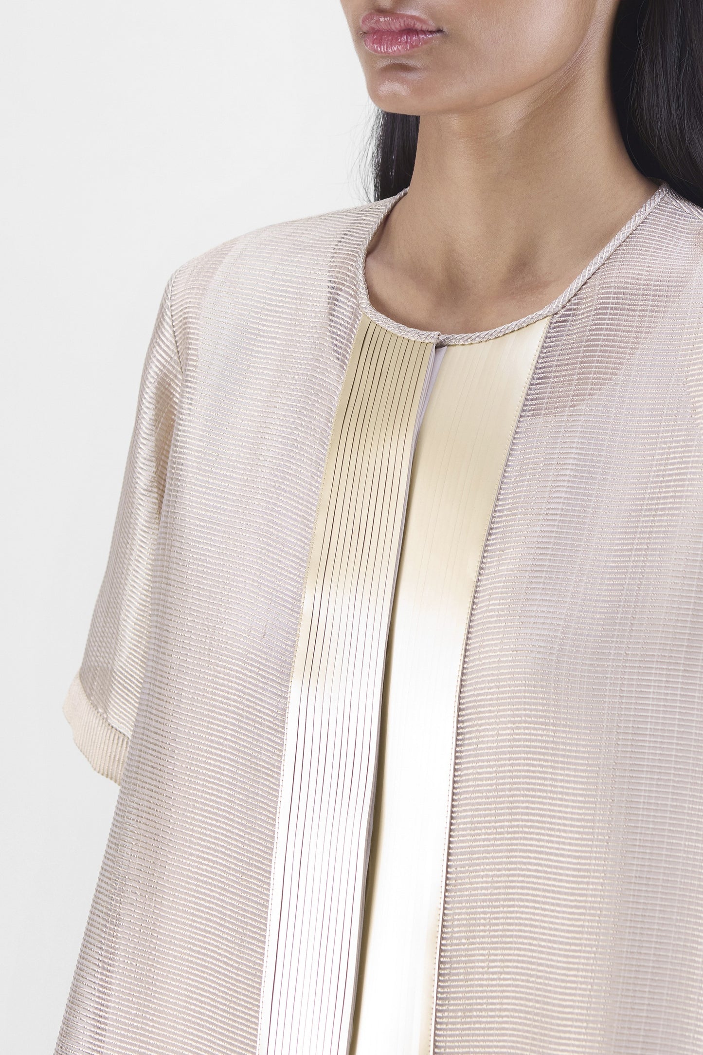 METALLIC SHEER SHIRT
