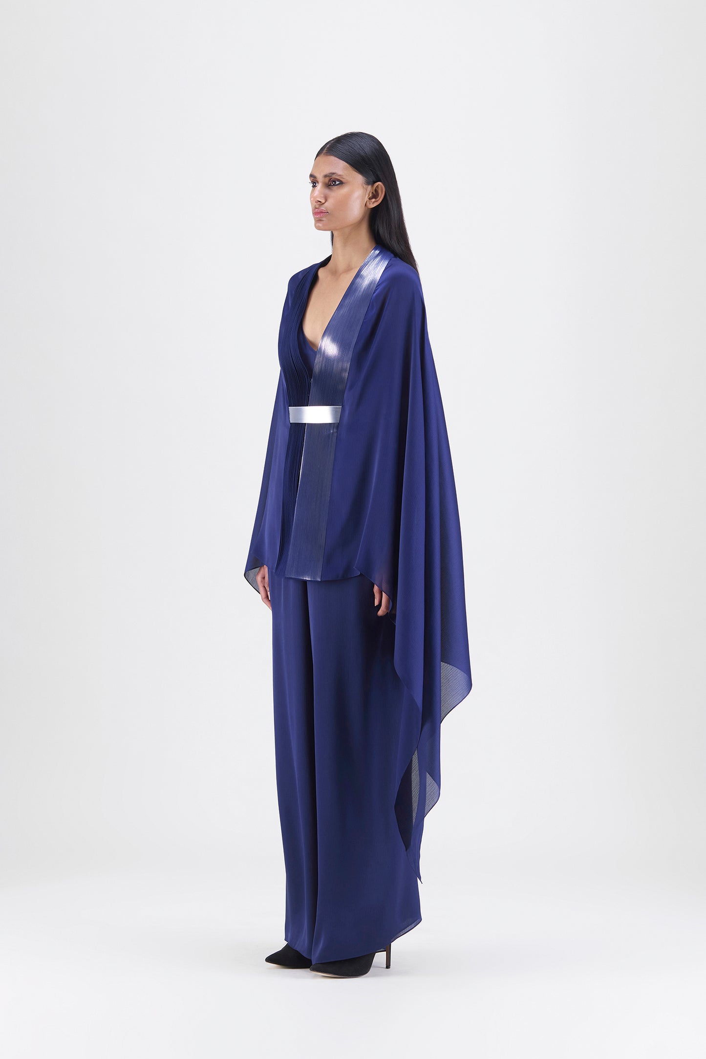 Metallic Structured Cape Set