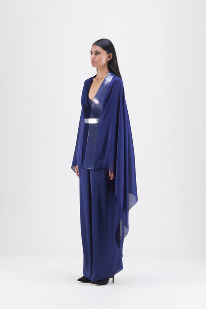 Metallic Structured Cape Set