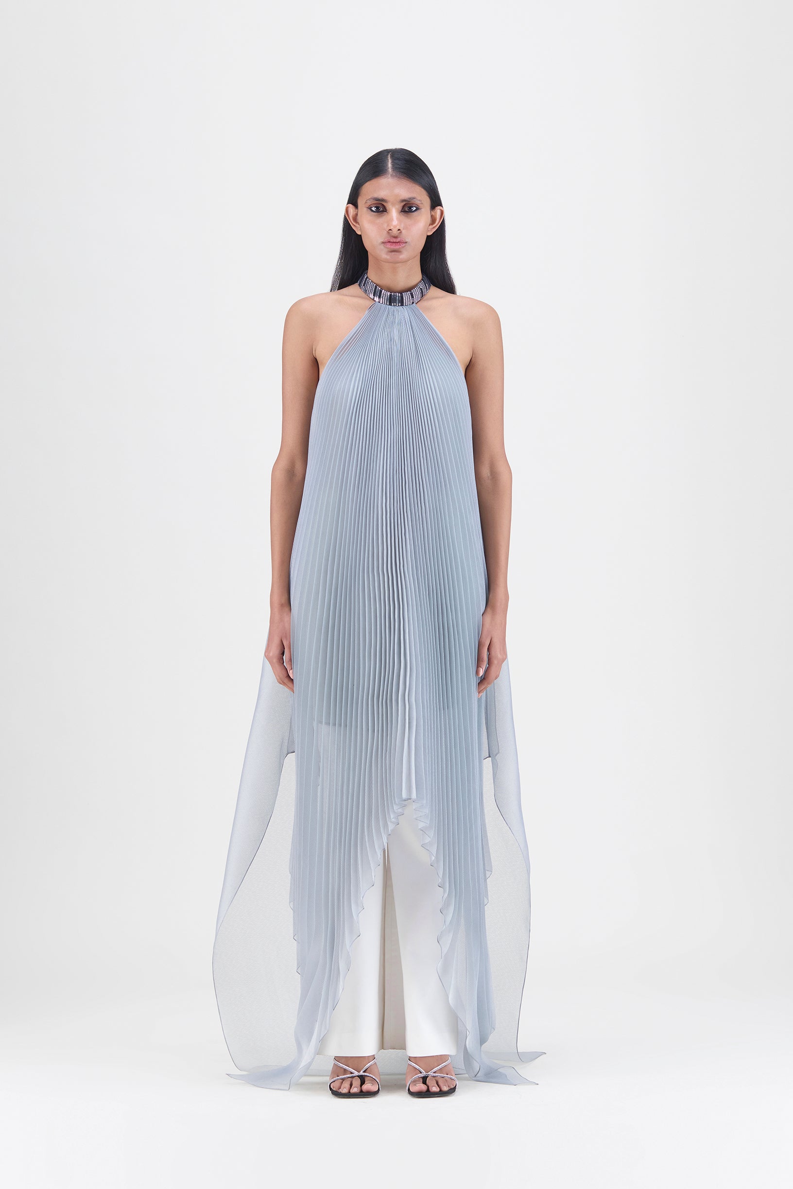 Pleated Halter Dress