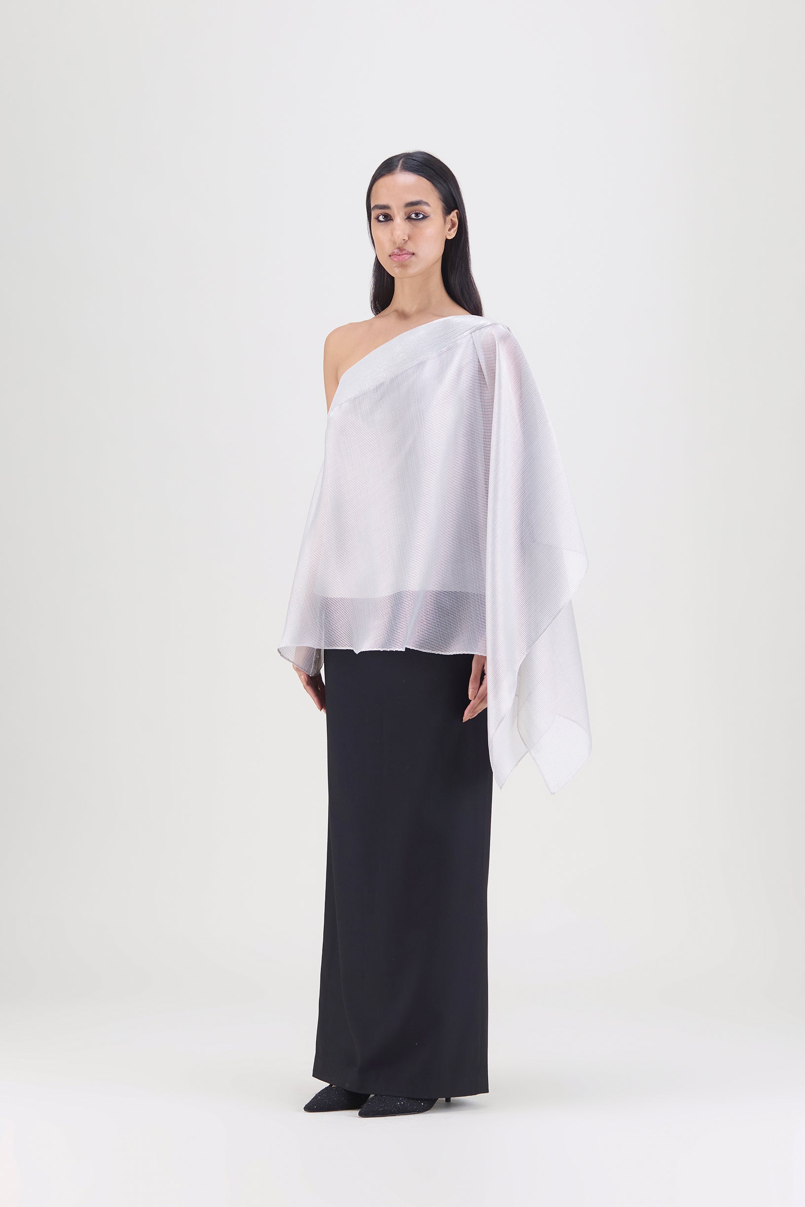 Metallic One Shoulder Top