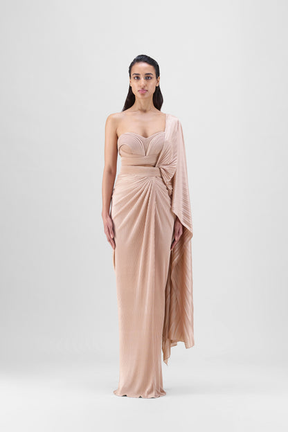 Moulded  Plissé Saree