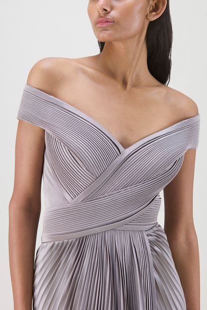 Structured Plissé Gown