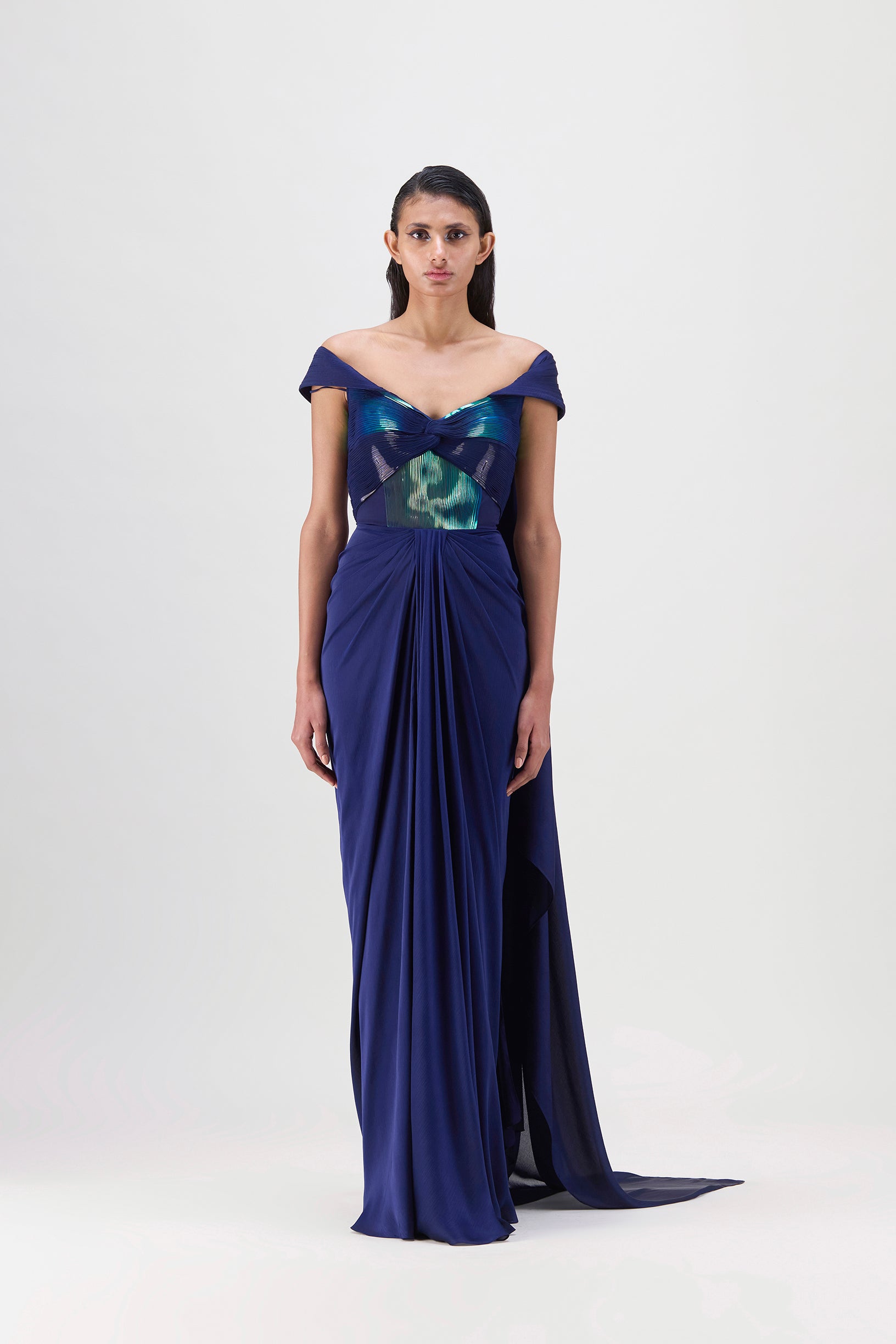 Metallic Structured Gown