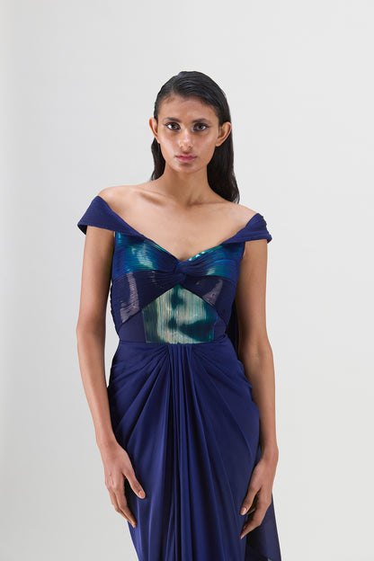 Metallic Micro Pleated Structured Saree