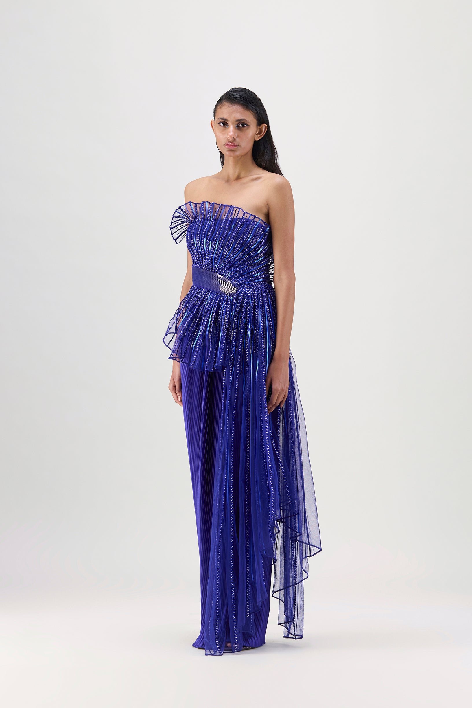 Metallic Draped Gown