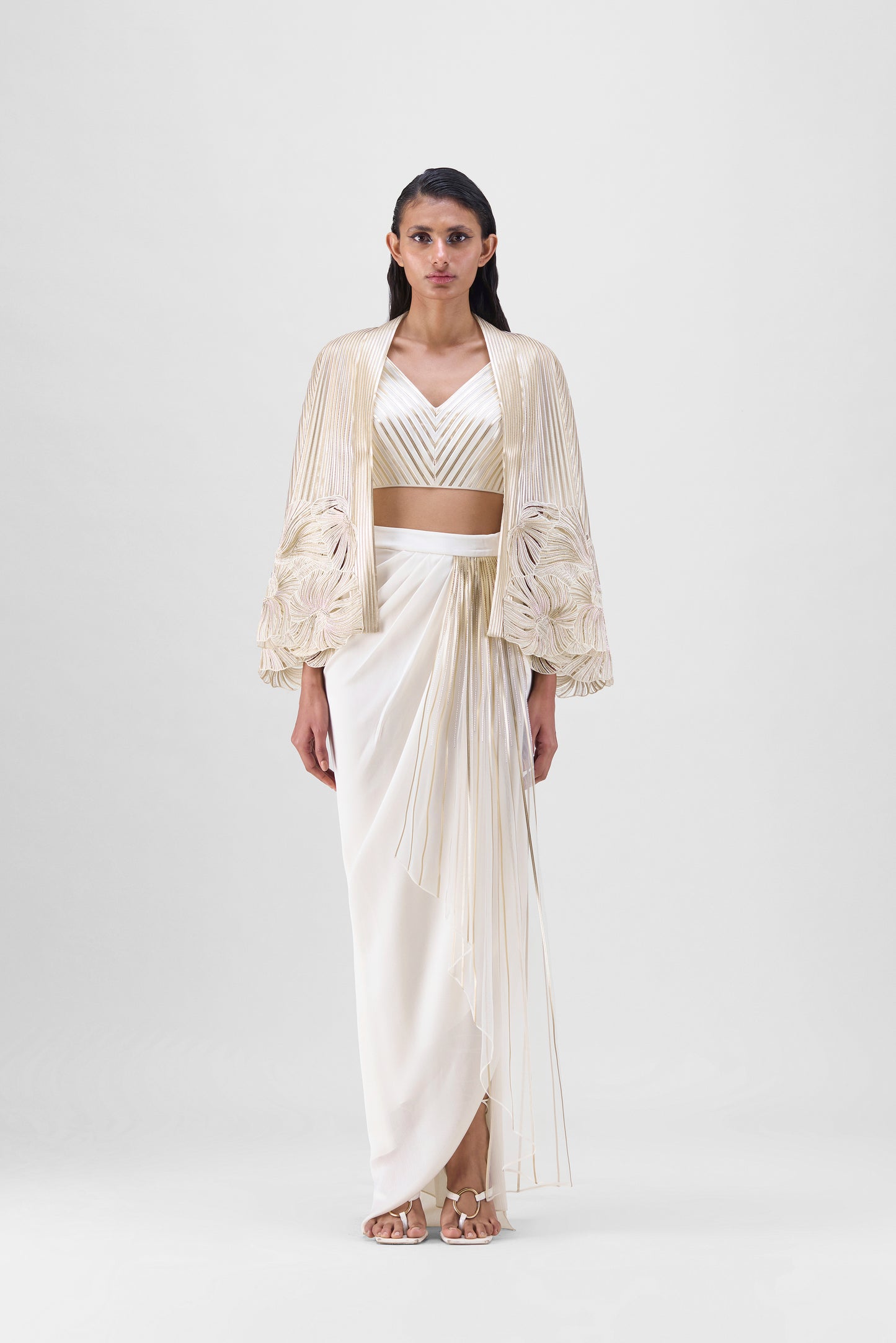 Embroidered Cape Set