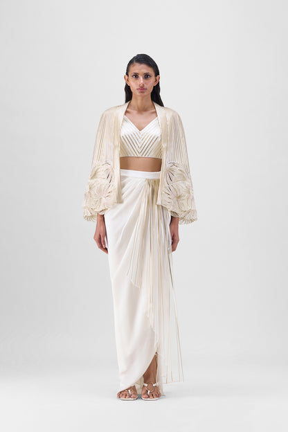 Embroidered Cape Set