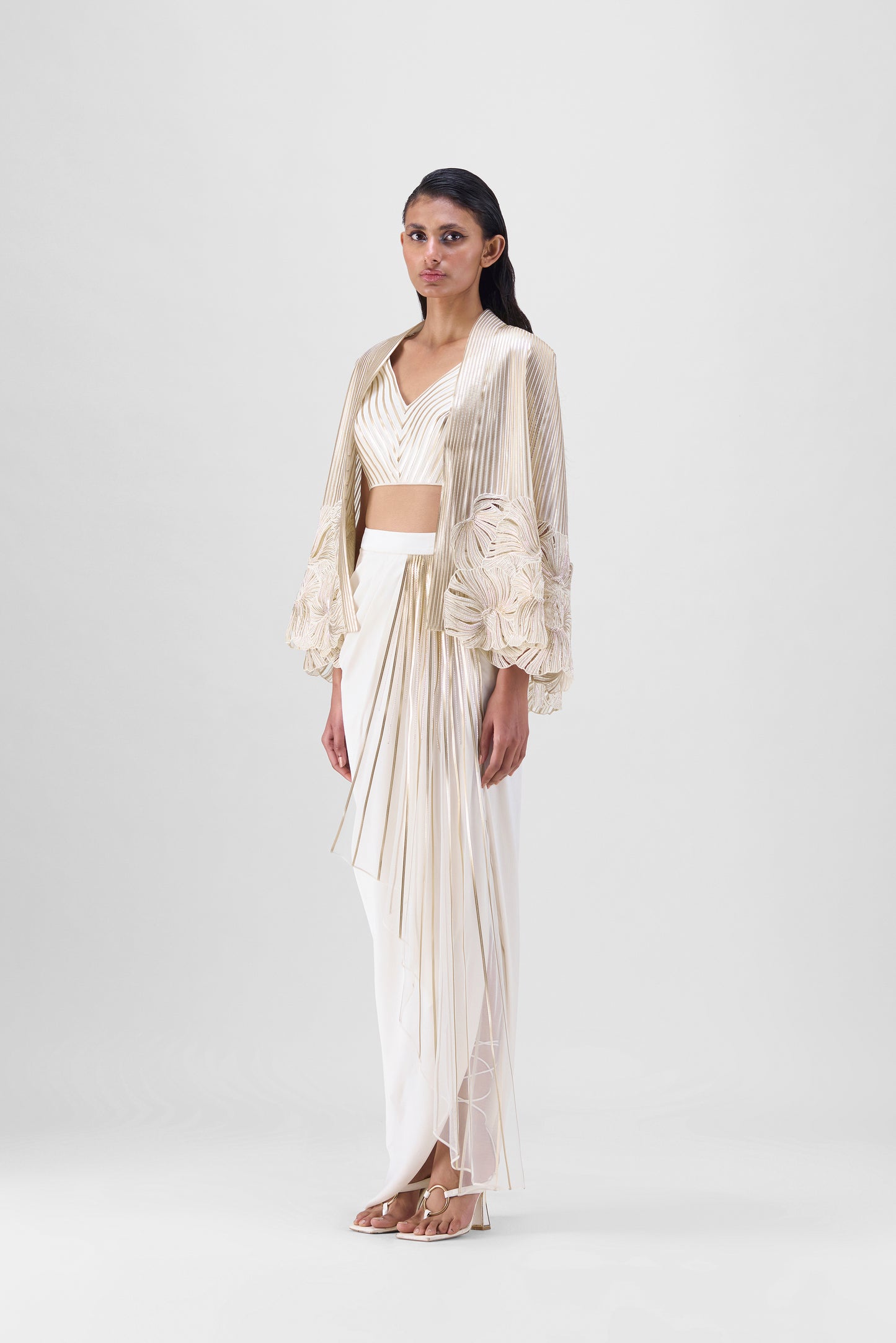 Embroidered Cape Set