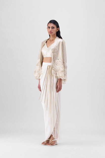 Embroidered Cape Set