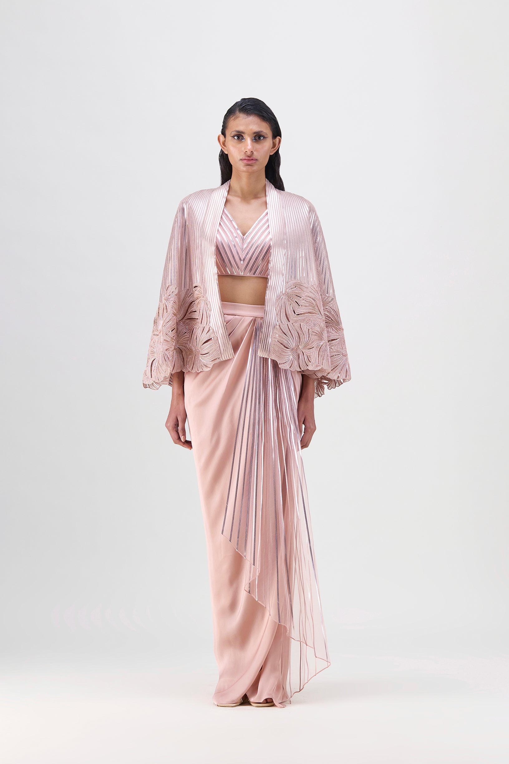 Embroidered Cape Set