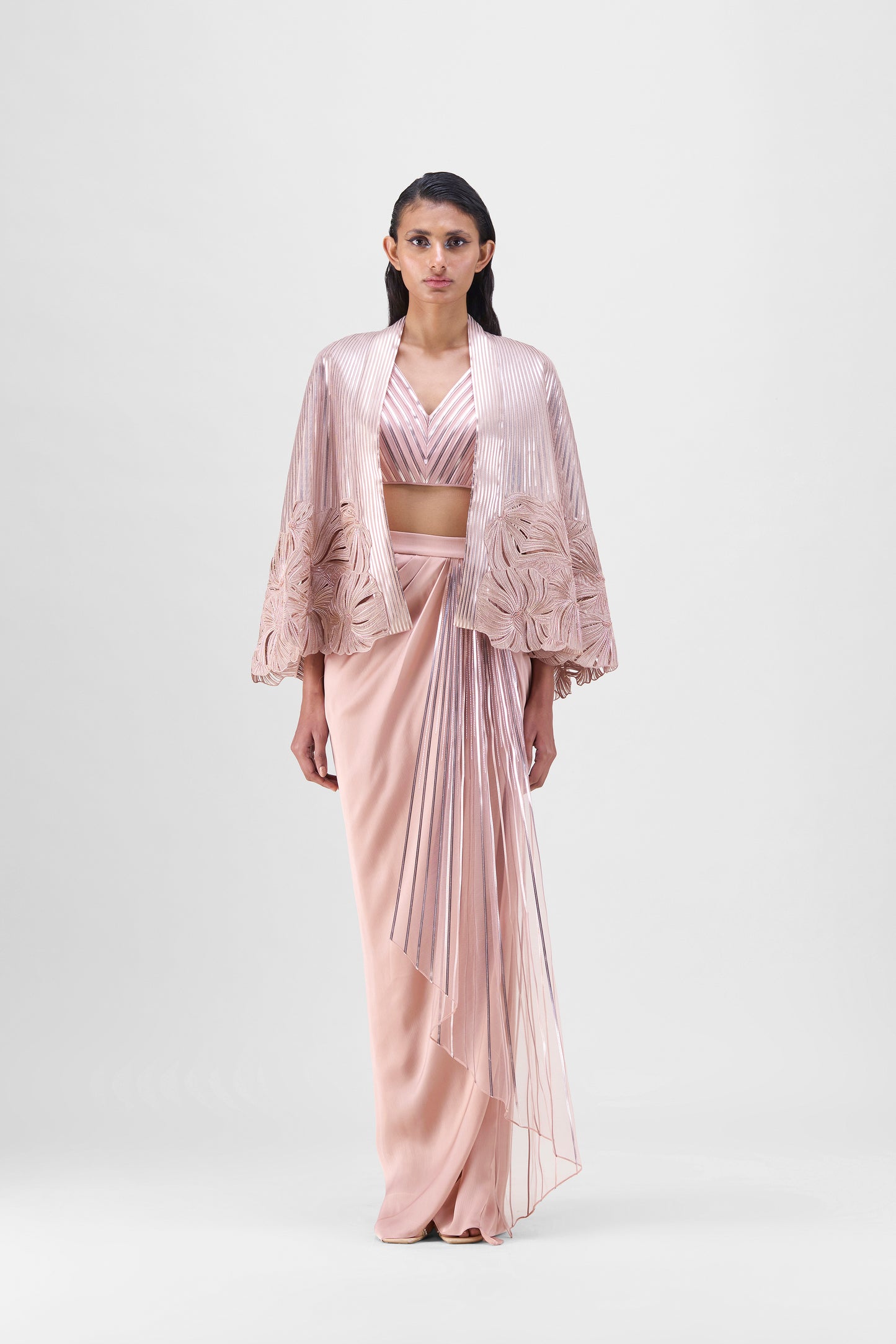 Embroidered Cape Set