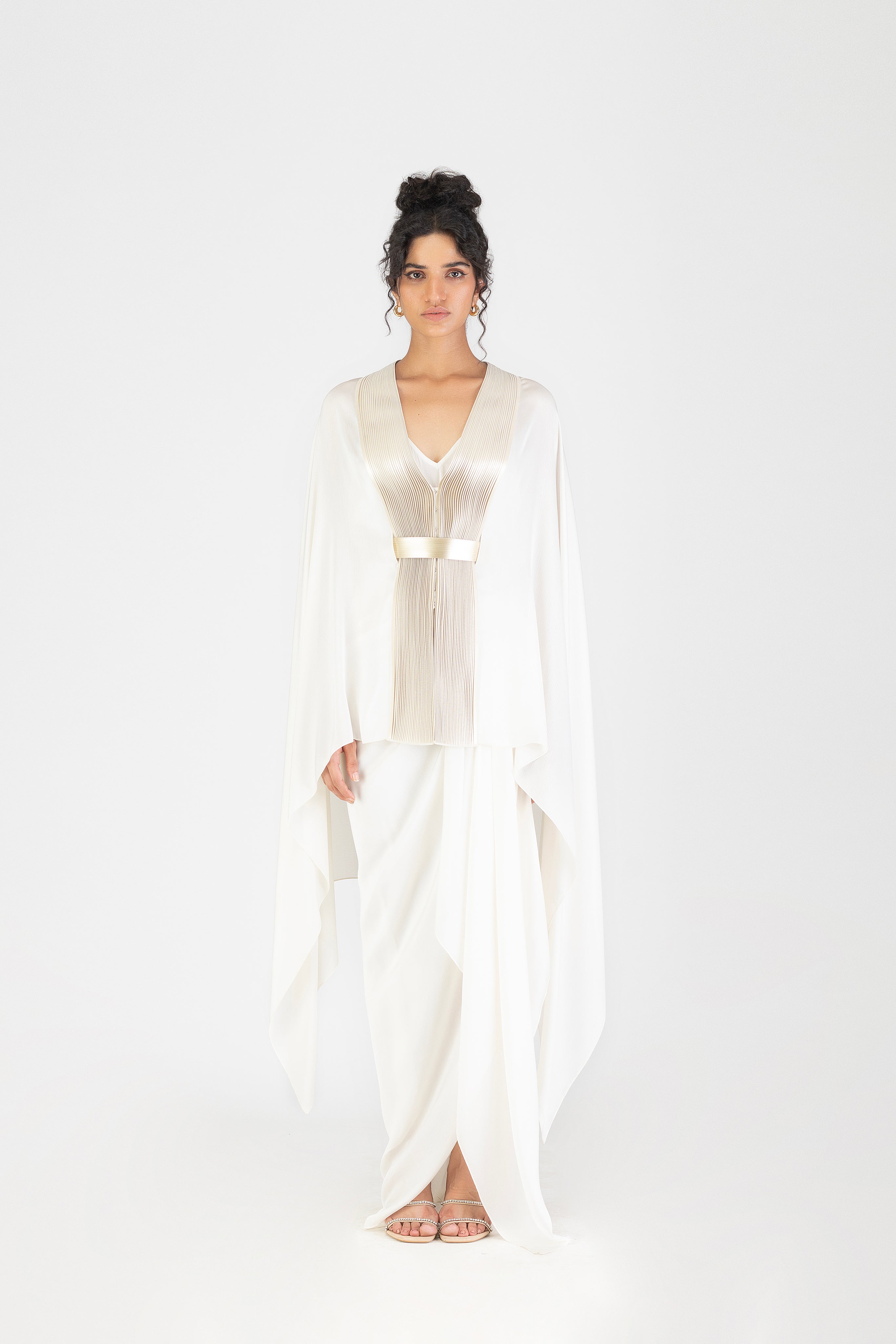Metallic Structured Cape Set