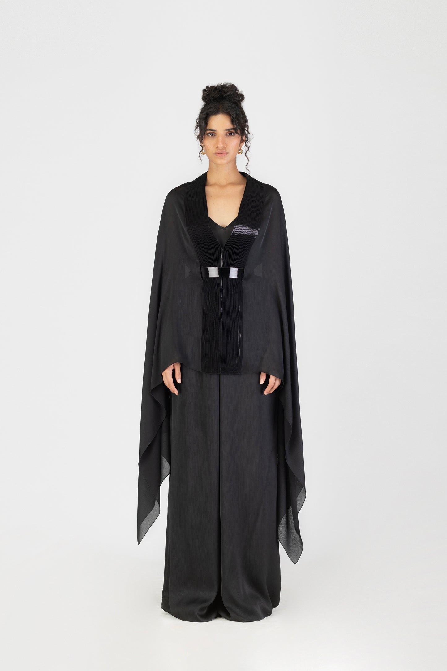 Metallic Structured Cape Set